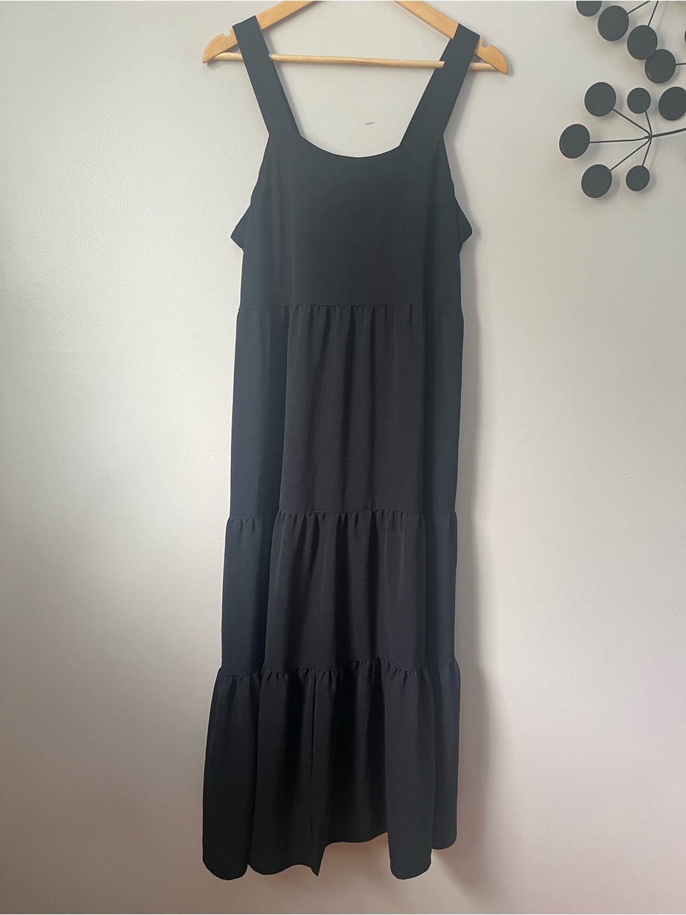 Women’s Black Bow Tiered Maxi Dress